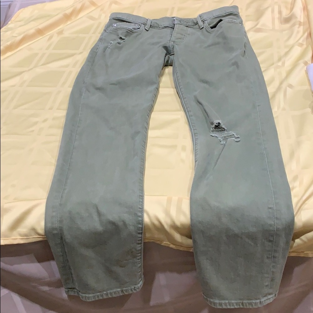 High rise loft green jeans